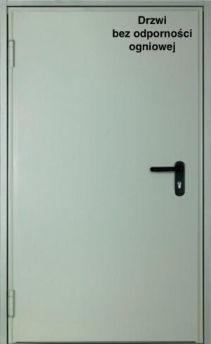 Drzwi stalowe bez odporności ogniowej (bezklasowe) jednoskrzydłowe
